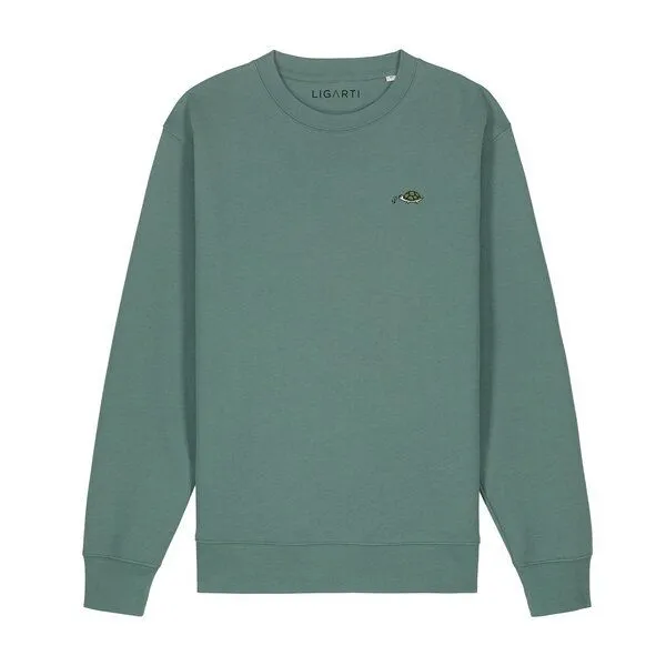 LIGARTI Bestickter Pullover – Lars die Schildkröte – LIGARTI Tiermanufaktur, Hellgrau, – Produktbild 3 von 3