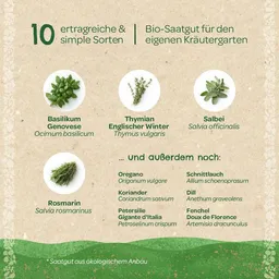 Die Stadtgärtner Die Stadtgärtner BIO-Saatgut-Set "Küchenkräuter" I Saatgut-Set mit verschiednen Küchernkräuter I Kleiner Küchenhelfer – Produktbild 1 von 1