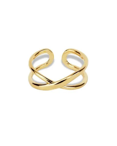 lille mus lille mus Ring 'Doppel' 925 Silber, Gold, – Produktbild 2 von 2