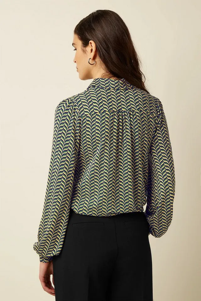 king louie king louie Hemdbluse Maisie Blouse Marais - lässige Hemdbluse mit Zickzackmuster, Blau, – Produktbild 3 von 4