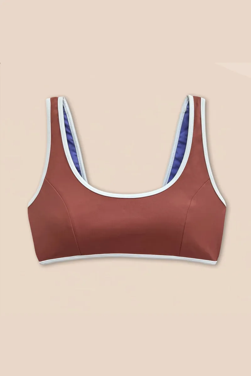 Woodlike Woodlike Damen vegan Bikinioberteil Allie Reversible Rose Brown / Lilac, Braun, – Produktbild 1 von 2