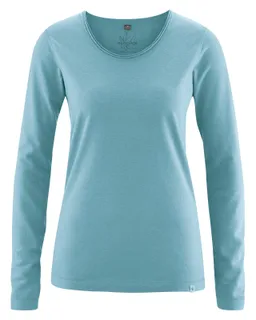 HempAge Hempage Damen vegan Langarm T-Shirt Wave Blau – Produktbild 1 von 1
