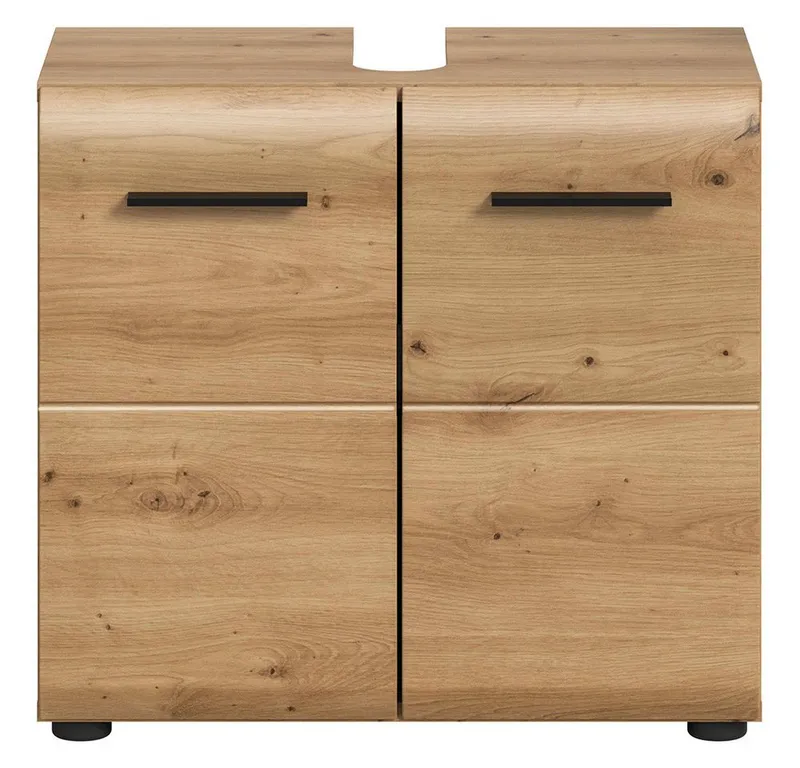 Lomadox Waschbeckenschrank IGGESUND-158 60 cm breit mit 2 Türen, Braun, – Produktbild 3 von 5