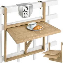 Casaria® Casaria® Balkonhängetisch Akazienholz Teak-Optik 65x45x87cm FSC®-zertifiziert klappbar – Produktbild 1 von 1