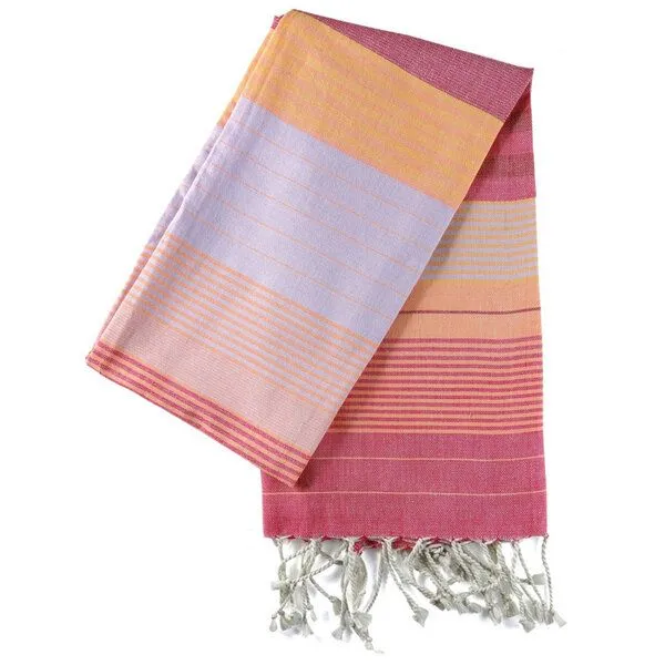 Karawan authentic Karawan authentic Fouta SUD (Peshtamal) aus Bio-Baumwolle, 100 x 200cm, Azalee, – Produktbild 3 von 4