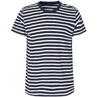 Neutral Neutral® Unisex T-Shirt Fitted Körpernah von Neutral Bio Baumwolle, Weiß/navy gestreift, – Produktbild 1 von 1