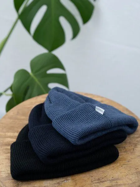 FUXBAU FUXBAU Merino Strickmütze, Navy, – Produktbild 4 von 4
