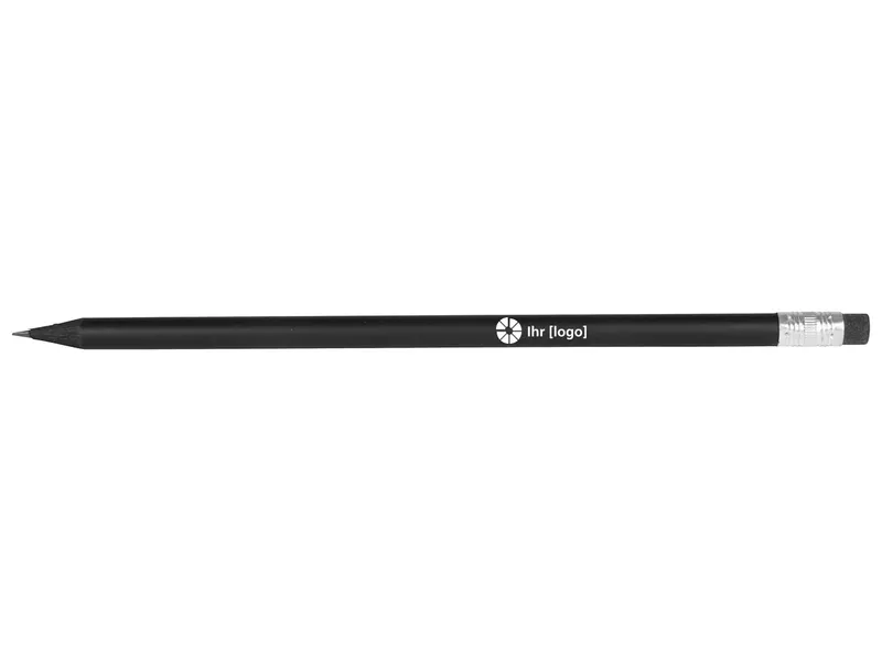 Memo Bleistift rund schwarz durchgefärbt mit Radiertip, FSC zertifiziert – Produktbild 1 von 1