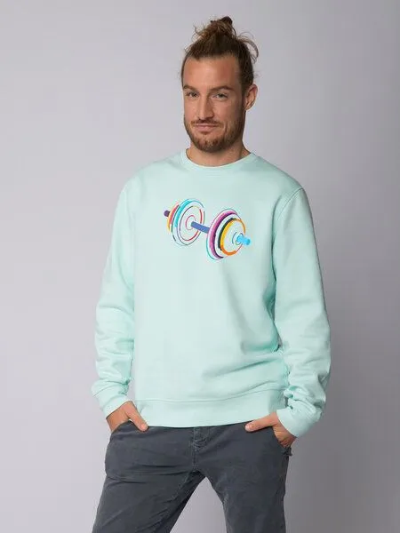 watapparel watapparel Sweatshirt Unisex 80s Hantel, Caribbean blue, – Produktbild 2 von 4