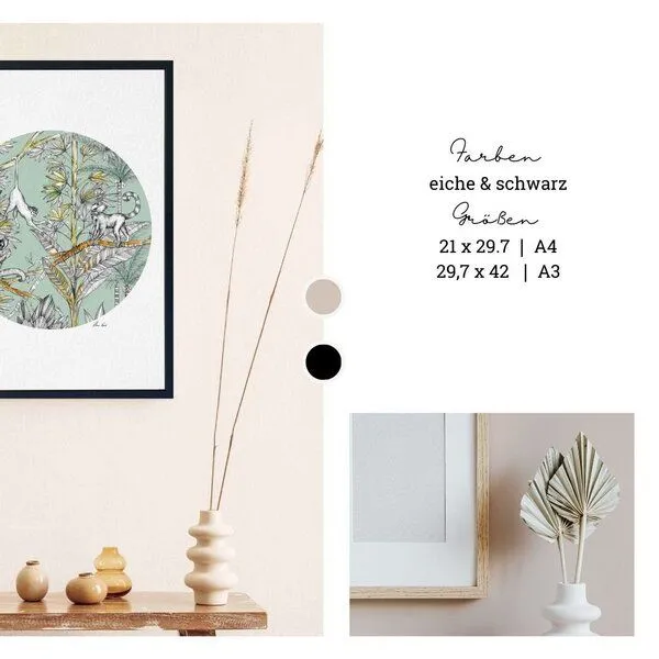 LIGARTI Bilderrahmen »Eiche« von LIGARTI | DIN A4 und A3 | Made in EU | Echtholz Rahmen | Holzbilderrahmen, Holzrahmen, Picture Frame – Produktbild 4 von 4