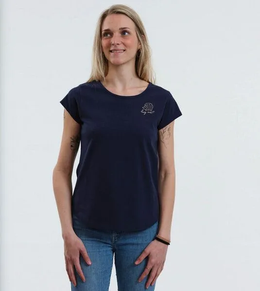 Gary Mash GARY MASH Shirt Asheville Kleiner Igel „Hug me“ aus Bio-Baumwolle, Dunkelblau (blau), – Produktbild 2 von 4