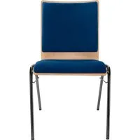 Besucherstuhl "A45" Buche lackiert, Gestell schwarz, Steg, Sitz- und Rückenpolster blau – Produktbild 1 von 1