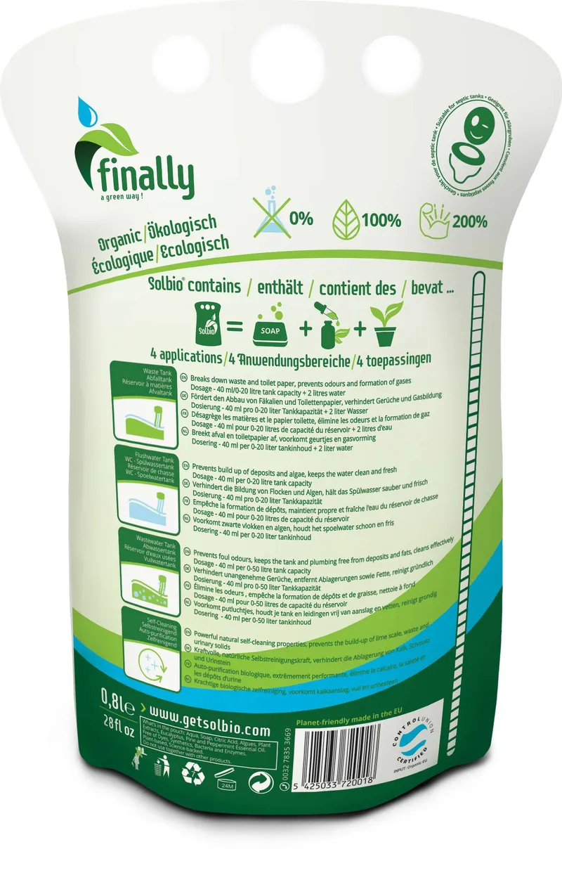 Solbio Solbio 4 in 1 Sanitär- und Grauwassertankflüssigkeit 800ml – Produktbild 3 von 3