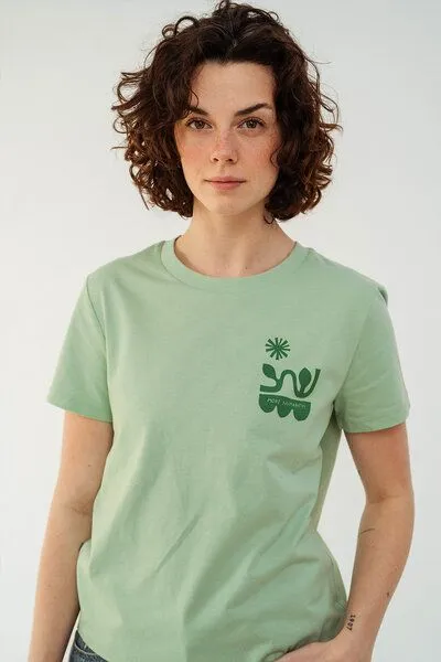 Kultgut Kultgut Artdesign - Biofair- Femin Shirt /More Humanity, Grün, – Produktbild 1 von 3