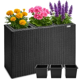 Casaria® Polyrattan Blumentopf Schwarz 83x30,5x60cm – Produktbild 1 von 1