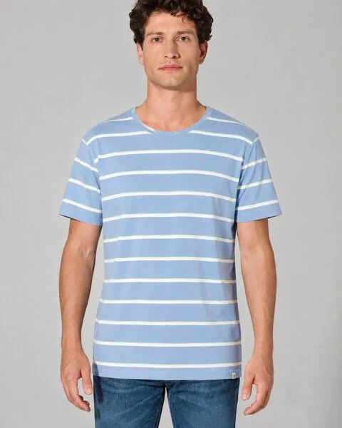 HempAge HempAge Herren Streifen T-Shirt Hanf/Biobaumwolle, Water(blau), – Produktbild 1 von 4