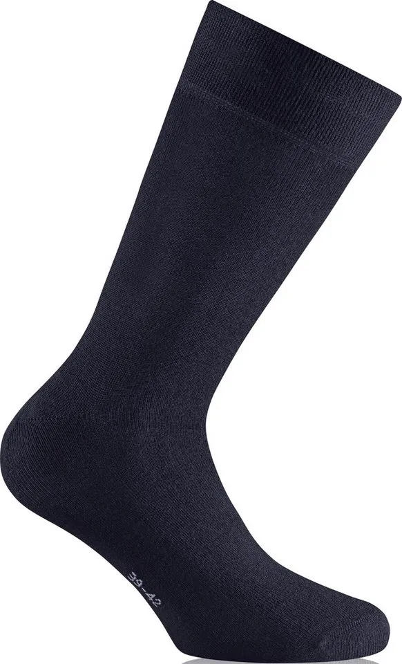 Rohner Socks Socken Tagessocke Crew Basic Bambus marineblau - 2 Paar, Blau, – Produktbild 1 von 1