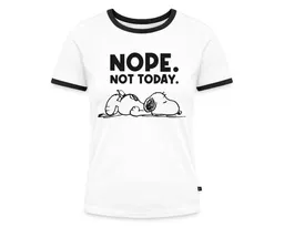 Spreadshirt T-Shirt Peanuts Snoopy Nope Not Today Bürohumor Frauen Kontrast T-Shirt (1-tlg) Slim Fit – Produktbild 1 von 1