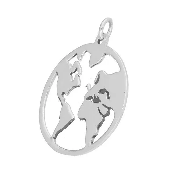 pakilia pakilia Silber Kette Weltkarte Fair-Trade und handmade – Produktbild 2 von 4