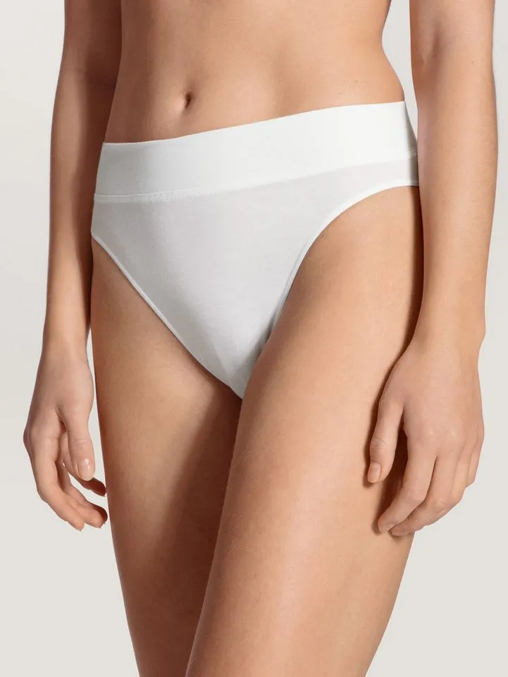 CALIDA CALIDA High-Waist-Slip Elastic Duopack (2er Pack) breiter Softbund, elastisch, atmungsaktiv, weich, Weiß, – Produktbild 2 von 5