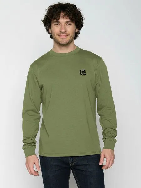 GreenBomb GREENBOMB Bike Square Crisp - Sportliches Longsleeve / hochwertiger Print / GOTS / Fair & Vegan, Grün (dark seed), – Produktbild 1 von 4