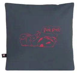 Hirschkind Hirschkind Bio-Kissenbezug 'Punk-Rock' dunkelgrau 40*40 cm – Produktbild 1 von 1