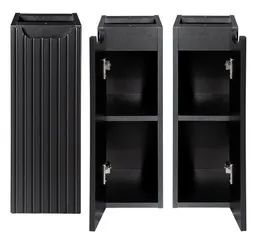 Lomadox Unterschrank NEWPORT-56-BLACK 20cm, Badmöbel Unterschrank schwarz gerillte grifflos – Produktbild 1 von 1