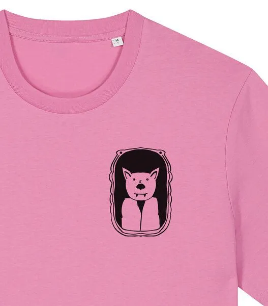 päfjes päfjes Der Graf / Vampir Fledermaus im Bilderrahmen - Unisex Männer T-Shirt Bio & Fair, Bubble pink (rosa), – Produktbild 2 von 4