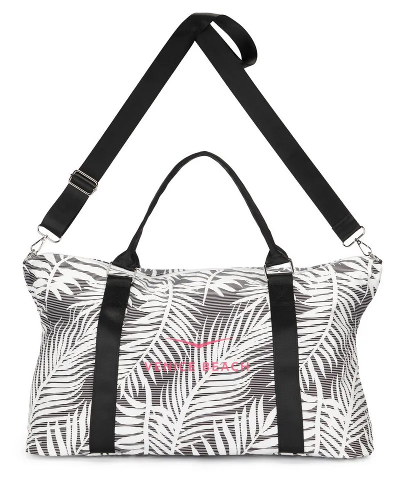 VENICE BEACH VENICE BEACH Sporttasche große Umhängetasche, Wellnesstasche, Saunatasche, Reisetasche, Weekender, Strandtasche mit modischem Druck VEGAN, Schwarz, – Produktbild 2 von 5