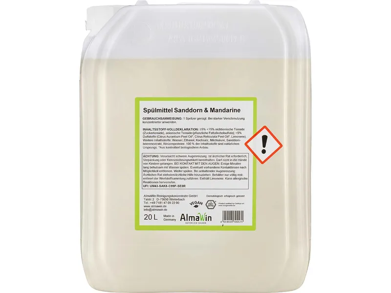 AlmaWin Almawin Spülmittel Sanddorn 20l – Produktbild 1 von 2