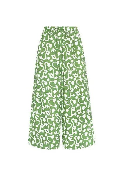 Global Mamas Global Mamas Bio Hose Crop - WIDE LEG SUMMER, Brambles (olive), – Produktbild 1 von 3