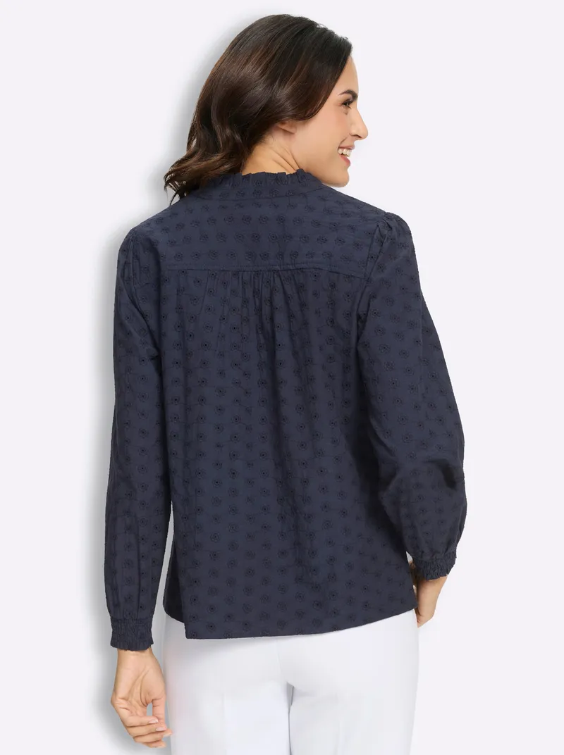 Witt Baumwollbluse marine, Marine, – Produktbild 2 von 3
