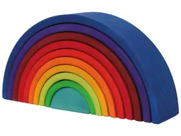 Grimms Grimms Großer Regenbogen "Sunset" aus Lindenholz, 10-teilig, bunt lasiert Maße 27 x 7 x 15 cm – Produktbild 1 von 1