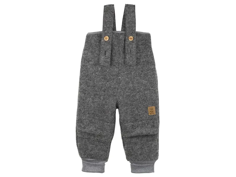 Pure pure by Bauer PURE PURE by Bauer Kinder Latzhose Bio-Schurwolle Walk melange grau Gr.122/128, Grau, – Produktbild 1 von 1