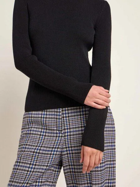 LANIUS LANIUS Stehkragenpullover aus Bio-Baumwolle, Black, – Produktbild 4 von 4