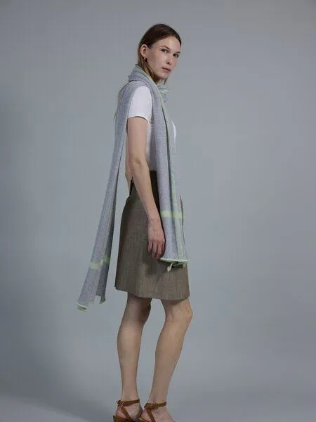 Susan's Fashion Susan's Fashion Merinowollschal Sue mit Karostreifen, Grau, – Produktbild 3 von 4