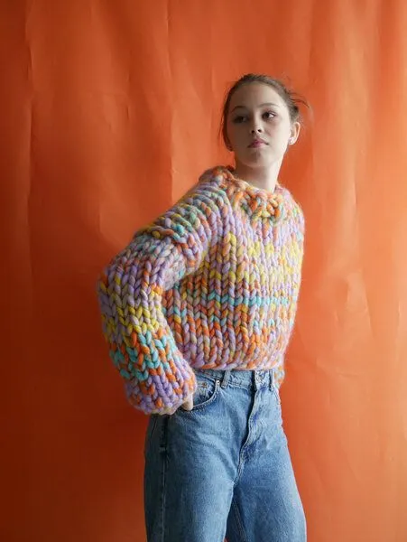 PANAPUFA PANAPUFA bunter Strickpullover aus 100% wolle, Mehrfarbig, – Produktbild 2 von 2