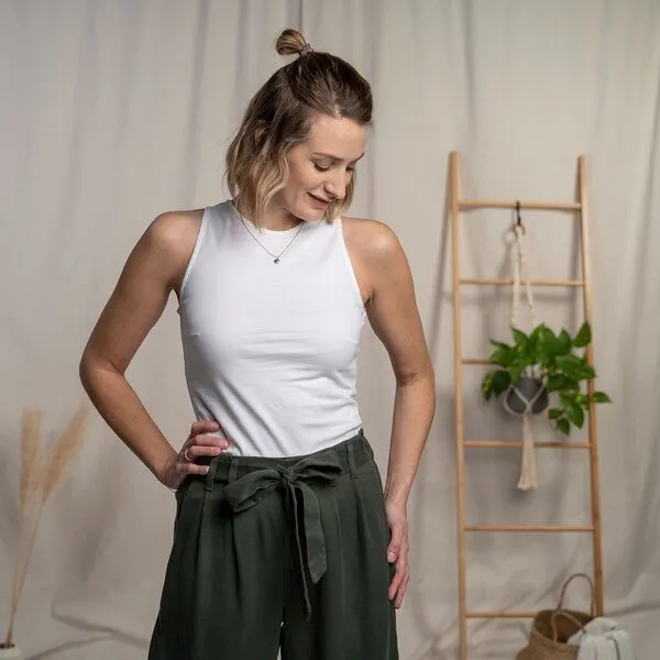 Vresh Clothing Vresh Clothing Viona - Crop Top aus Biobaumwolle, Weiss, – Produktbild 3 von 4