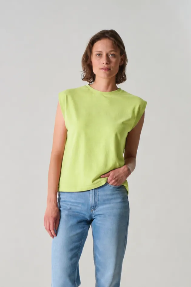 HempAge Hempage Damen vegan Ärmelloses T-Shirt Lind Grün, Grün, – Produktbild 2 von 2
