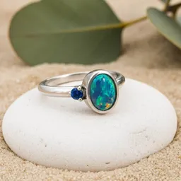 Spirit of Island Spirit of Island Opal & Saphir Ring | 925 Silber – Produktbild 1 von 1