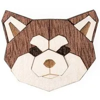 BeWooden BeWooden Brosche aus Holz "Akita Inu" | Mode Schmuck – Produktbild 1 von 1