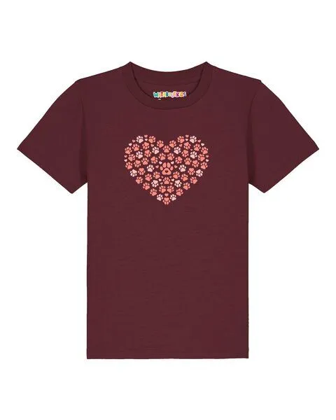 watabout.kids watabout.kids T-Shirt Kinder Pfotenliebe 02, Burgundy, – Produktbild 1 von 2