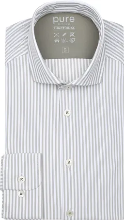 Pure Pure The Functional Shirt Streifen Beige - Größe 38 (S) – Produktbild 1 von 1