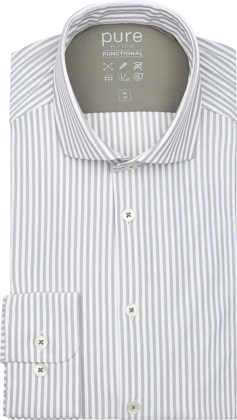 Pure Pure The Functional Shirt Streifen Beige - Größe 38 (S), Beige, – Produktbild 1 von 2