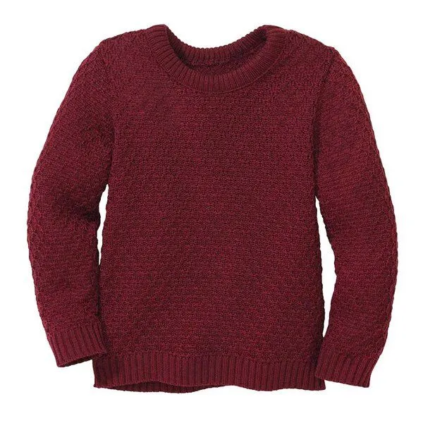 Disana Disana Kinder Aran Pullover kbT-Merinowolle, Cassis, – Produktbild 1 von 4