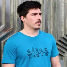 Spangeltangel Spangeltangel T-Shirt "Roboter", Herrenshirt, bedruckt, Handsiebdruck – Produktbild 1 von 1
