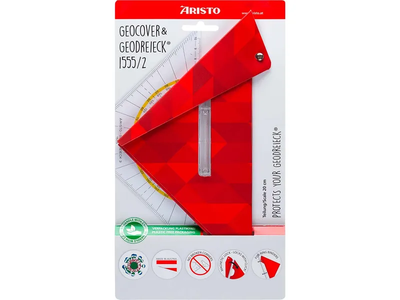 Aristo Pharma ARISTO Geocover rot, inkl. Geodreieck® 22,5 cm, Motiv Basic – Produktbild 1 von 1
