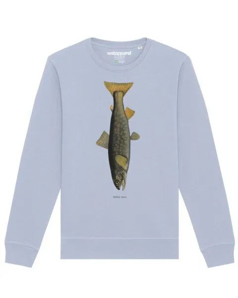 watapparel watapparel Sweatshirt Unisex Forelle, Serene blue, – Produktbild 1 von 4
