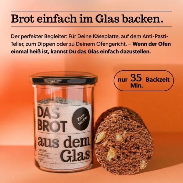 brotstoff brotstoff Backmischung im Glas "Das Brot aus dem Glas" Bio-Zimtzauber – Produktbild 5 von 5