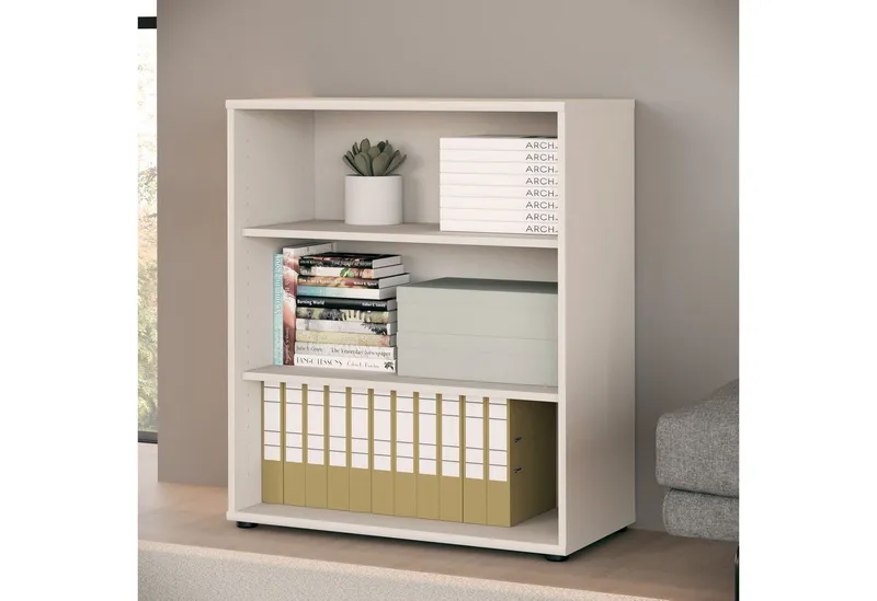 FORTE Regal Tempra, Mehrzweckregal breit, Höhe 111,1cm, 2 Ablageböden, Breite 73,7 cm, Beige, – Produktbild 5 von 8